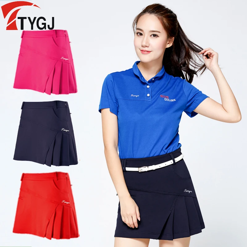 

TTYGJ Woman Skirts Golf Wear Ladies Anti-Exposure Pleated Fashion Skirts Badminton Tennis mini Short Skirt Summer Girl Wear