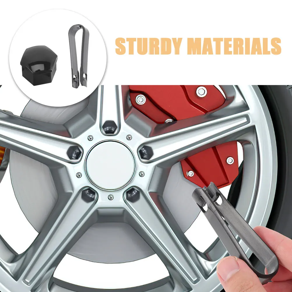 

40 Pcs Tire Nut Automobile Cover Bolt Caps Car Wheel Covers Black Clip Lug Nylon