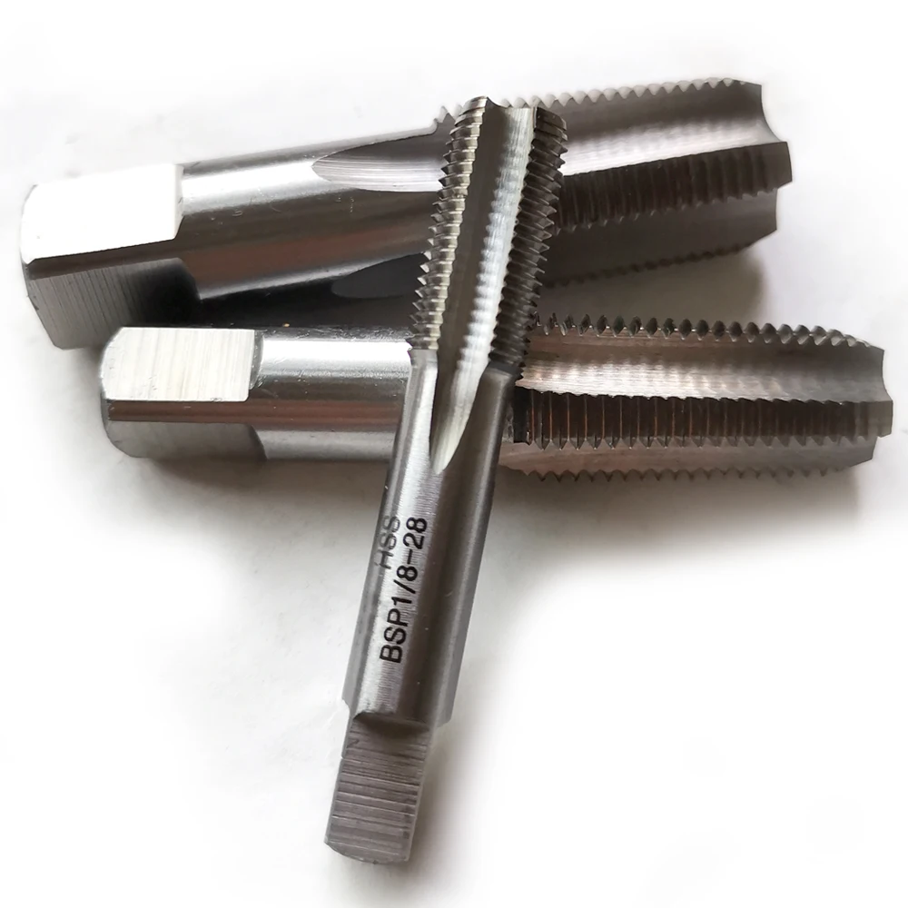 Hss Right Hand Cylindrical Bspt Pipe Thread Tap Machine Straight Flute Tap BSP BSPT1/8 1/4 3/8 3/4 BSP1/8 BSP1/4 BSP3/8 bspt1/4