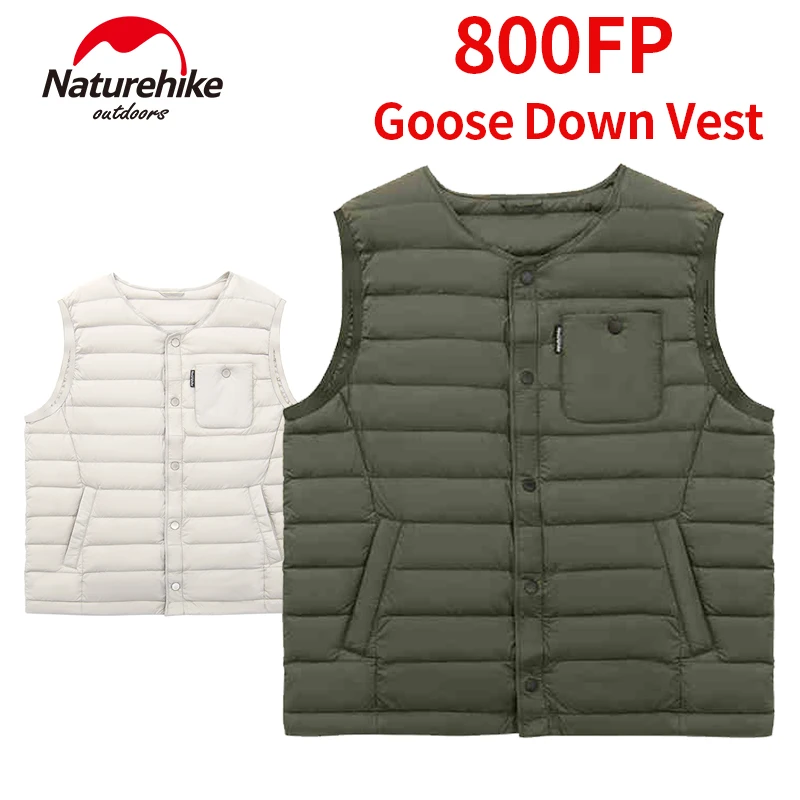 

Naturehike Goose Down Vest Keep 800FP Warm 90% White Goose Down Jacket Ultralight Button Coat Man/Woman Windproof Outdoor Travel