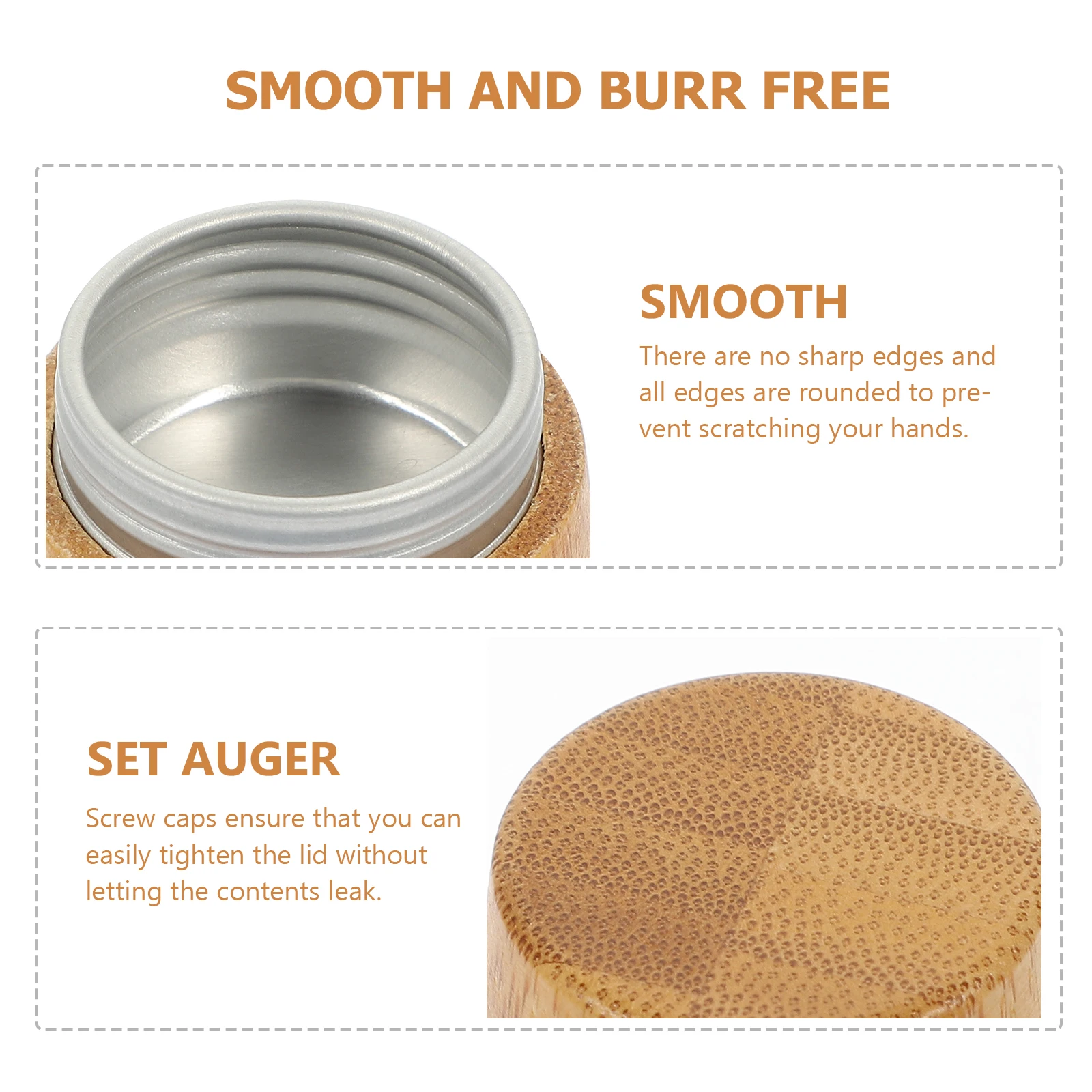 

Aluminum Bamboo Balm Jar Empty Tin Container Portable Cream Case Lip Balm Holder Travel Size Reusable Multi Function