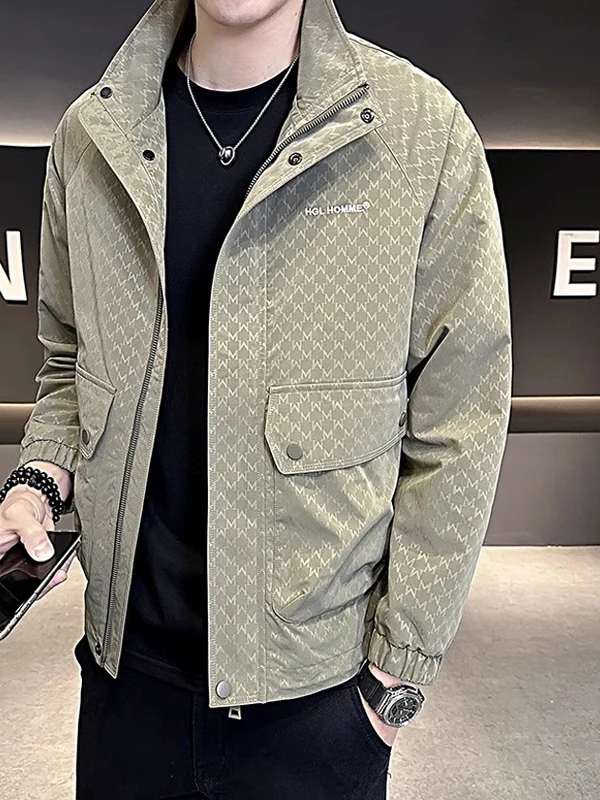 

Casual Men's Jaet 2025 New Sle Trendy Brand Spring Autumn High Sensation Slim Fit Stand Collar Leisure Coat Youth Faion