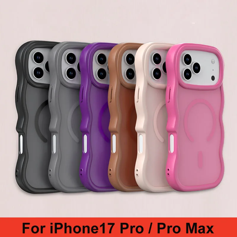 10 pcs Wave magnetic phone case for  iPhone 17 PRO Matte skin texture phone case for  iPhone17 PRO MAX