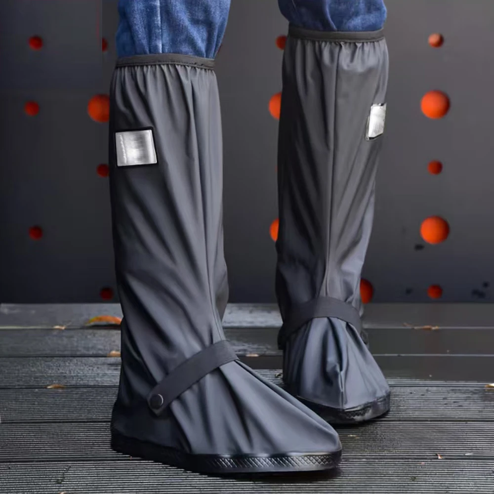 

Чехлы для обуви от дождя, черные, водонепроницаемые, с отражателем, высокие, прозрачные, для мотоциклов и велосипедов, для мужчин и женщин