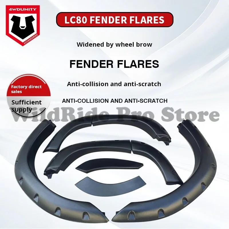 

Reinforced ABSFender Flares for Toyota LandCruiser LC80 1990-1997 Textured Black Wheel Arch Covers Direct Bolt On Mud Protection