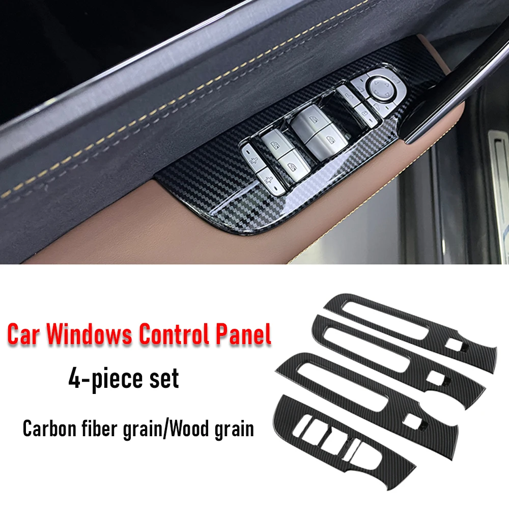 

For BYD Tang EV DMI 2022 2023 2024 2025 Carbon Fiber Car Windows Control Panel Covers Accessories Interior Protection Stickers