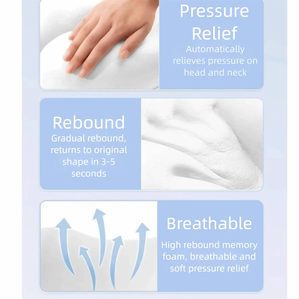 

Slow Rebound U-Shaped Neck Pillow Machine-Washable Cover Soft Material Memory Foam Pillow Portable Design Pouch Included