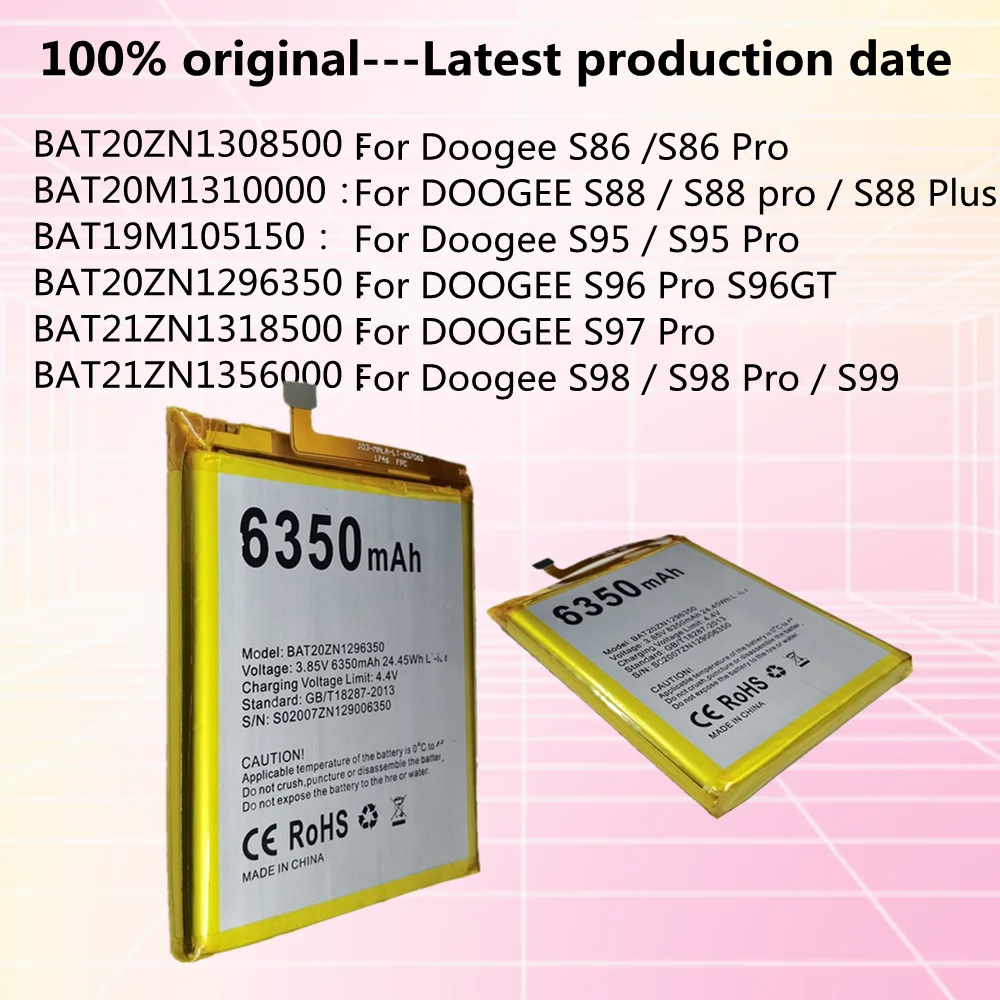 Original Battery For DOOGEE S96 S86 S88 S98 S97 S95 Pro S99 ,S96 GT ,S88 Plus S86Pro S95Pro S97Pro S96Pro S98Pro Phone Batteries