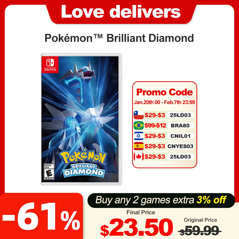 Pokemon Brilliant Diamond Nintendo Switch Games Pokemon Series Game 100% Official Physical Game Card Support 3 Modes For Switch