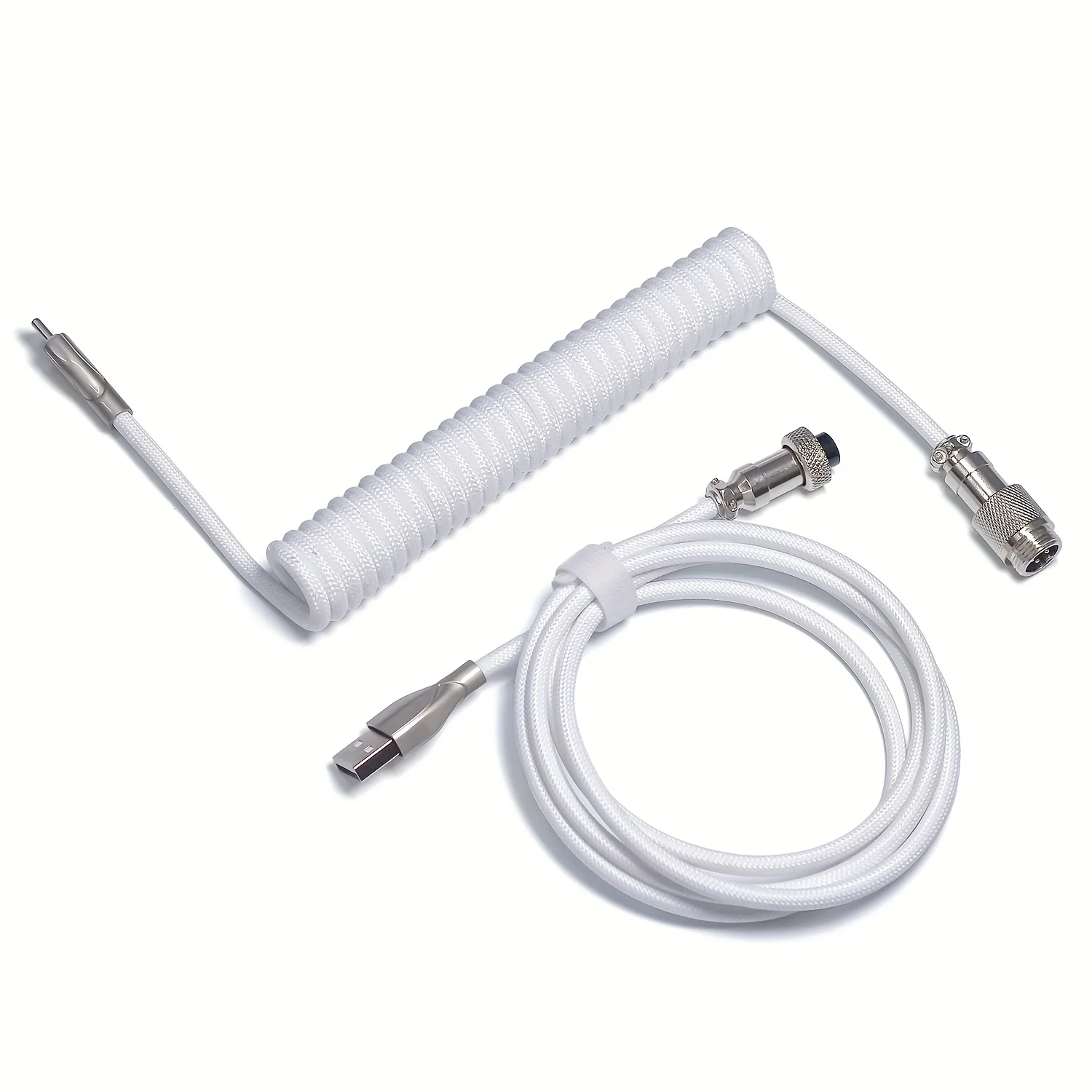 لوحة المفاتيح الميكانيكية ملفوف سلك كابل نوع C منفذ USB الطيار اللف كابل كمبيوتر مكتبي الألعاب لوحة المفاتيح الملحقات 1.5 متر 59in