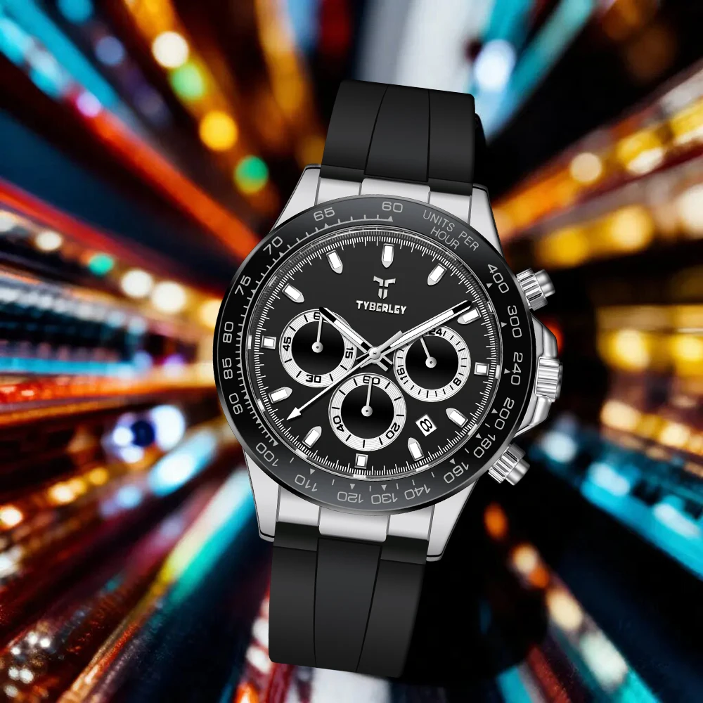 

TYBERLEY 2026 Новые мужские кварцевые часы 42 мм Современные кварцевые часы в деловом стиле Дизайн дисплея даты со светящейся функцией указателя
