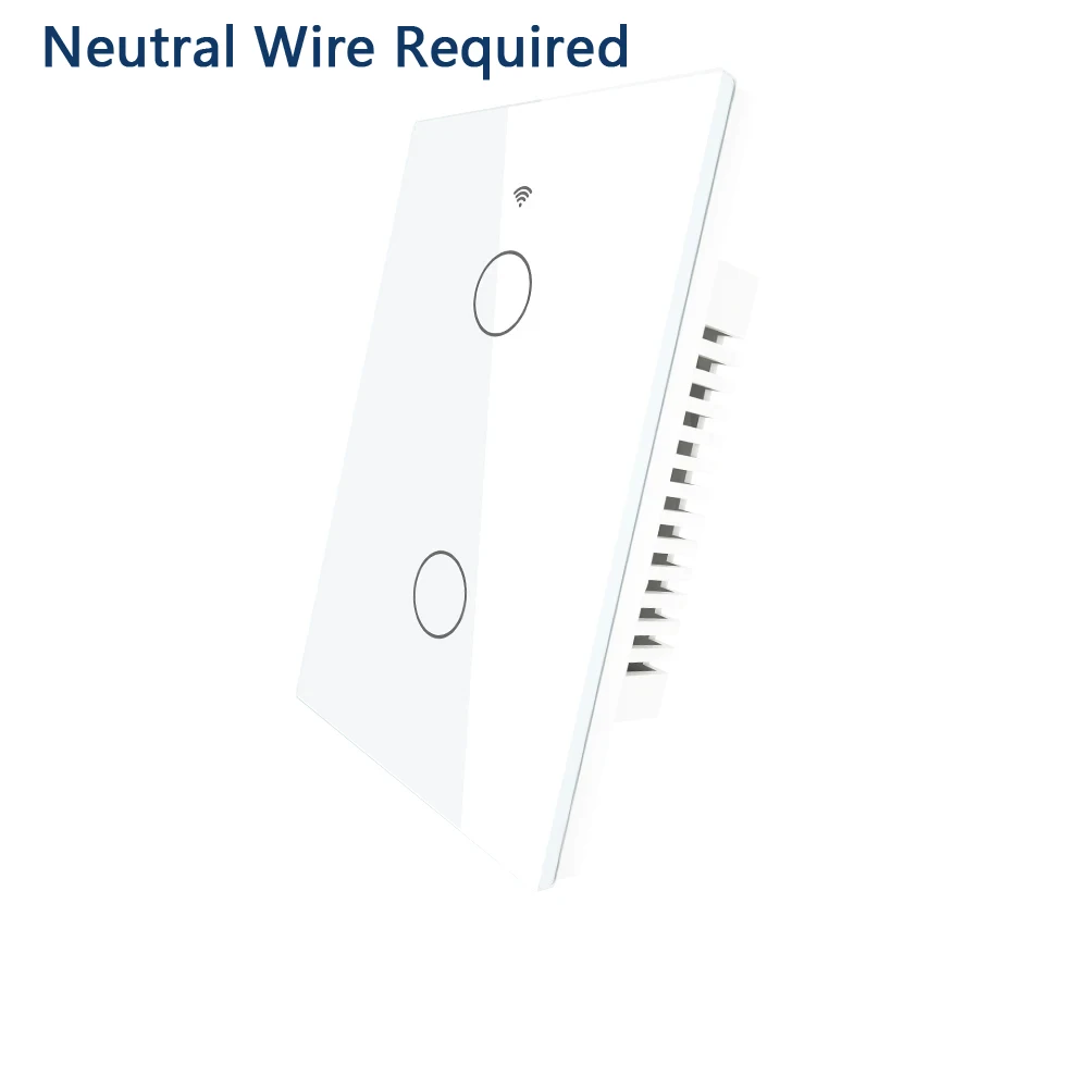 Tuya US WiFi+Bluetooth Smart Switches  Neutral Wire Required 1/2/3 Gang Light WiFi Touch Switch Work with Alexa Google Home