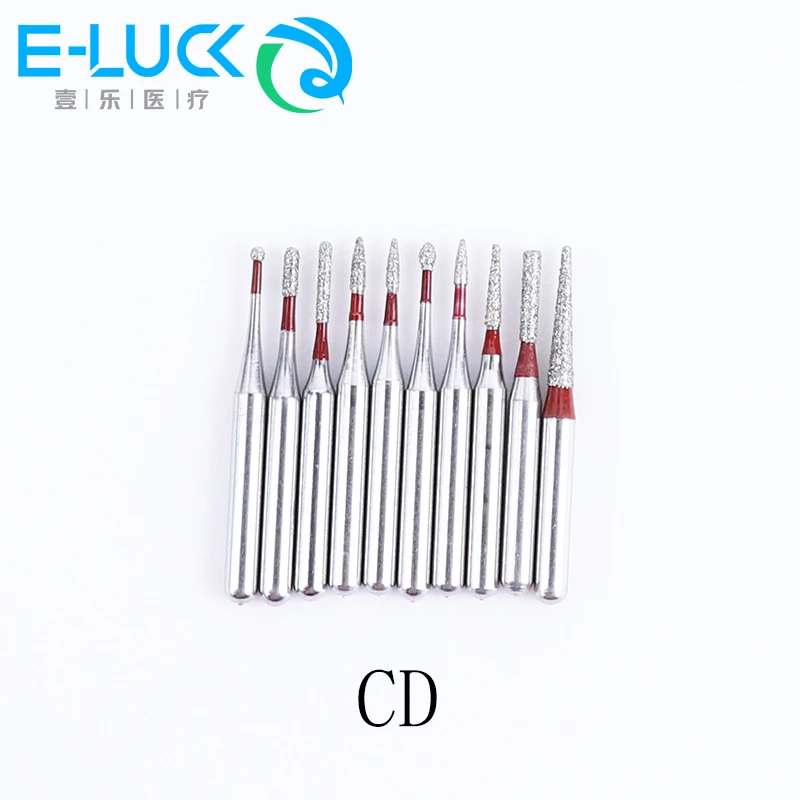 5Pcs E-Luck Dental Diamond Burs ทันตแพทย์ขัดและบดฟันเครื่องมือสำหรับ Handpieces ความเร็วสูง CD Series