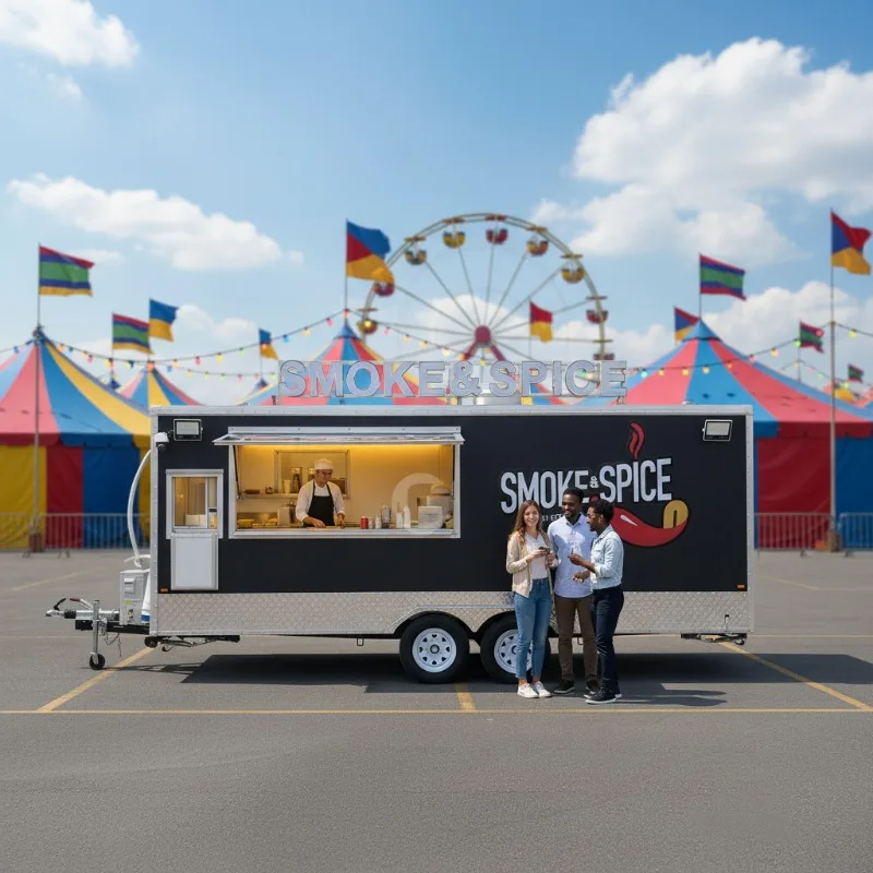 Best Quality Factory Wholesale Functional Mobile Street Food Cart, Mobile Kitchen Food Trailer