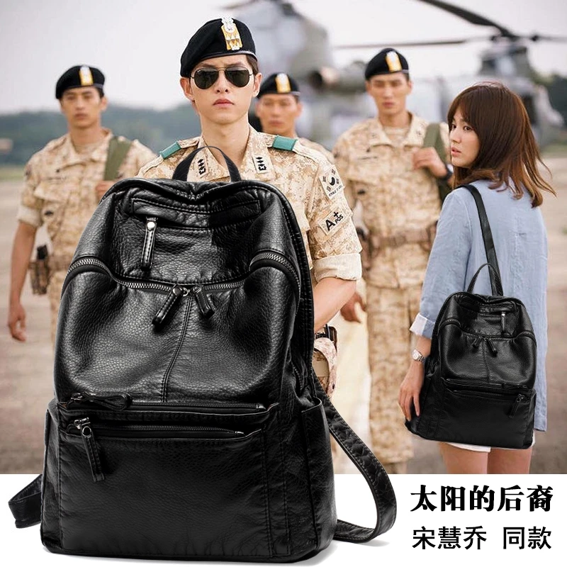 2025 New Genuine Leather Pure Sheepskin Backpack College Style Student Girl New Korean Version Versatile Large Capacity Backpack