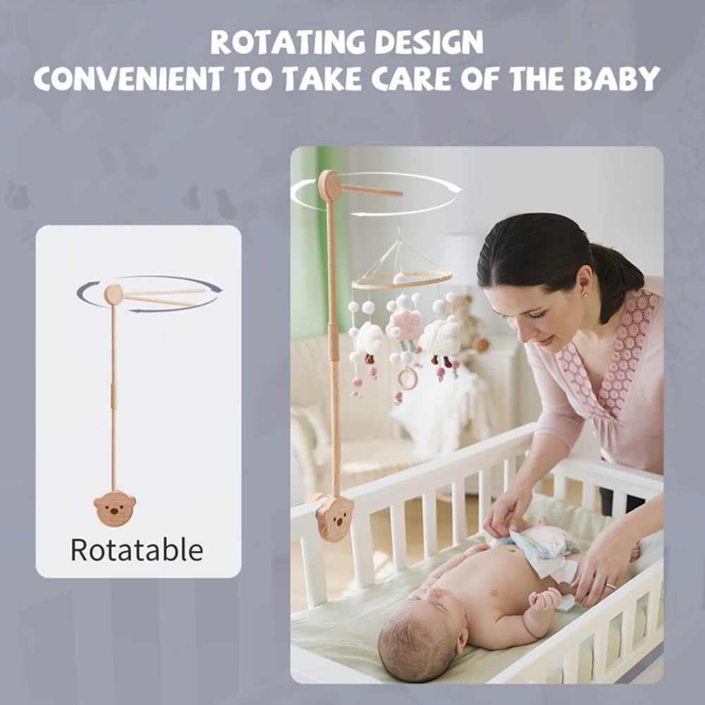 Baby Montessori Holz-Spielbogen mit Rassel-Spielzeug, Neugeborenen-Mobile, Hängende Sensorik-Spielzeuge, Faltbarer Spielbogen mit Halterung, Geschenk für Kinder – Detail 33