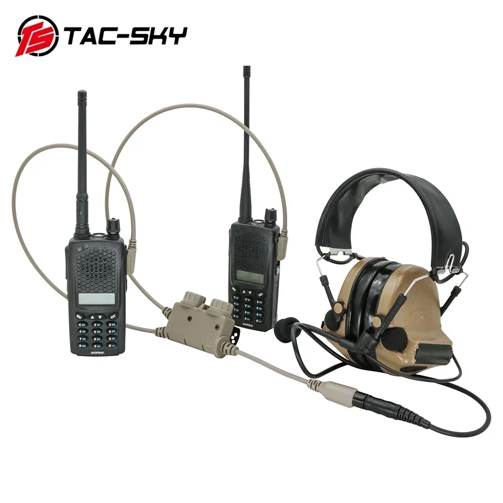 Taktischer PTT-Adapter für RACDual Communication, kompatibel mit Tactical COMTA FÜR SORDIN Headset und Walkie-Talkie mit KENWOOD-Stecker