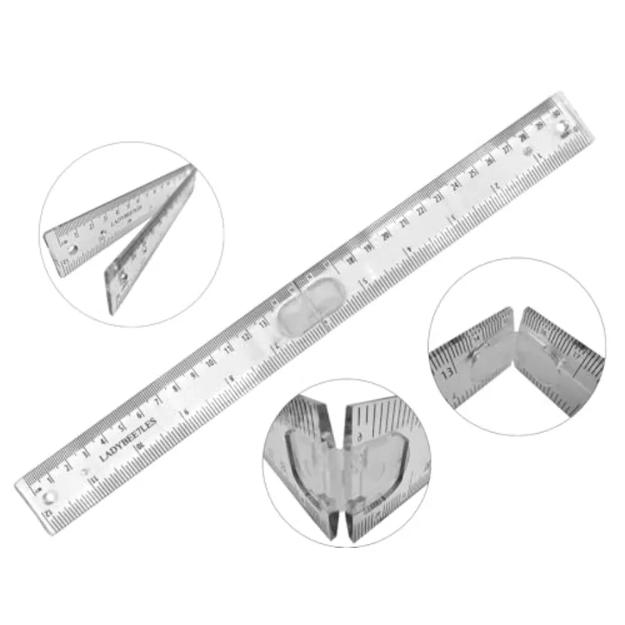 حزمة مسطرة قابلة للطي بتصميم مبتكر 1 تتطول إلى طول 30 12 بوصة عند طية ذلك بشكل مريح يقلل إلى حجم صغير مكون من 1 #2