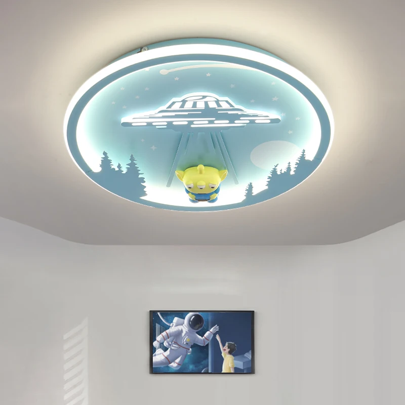 Children's LED Bedroom Ceiling Light Boy Girl Creative Cartoon Pink Blue Ceiling Lamp Modern Simple Home Indoor Lighting Fixture