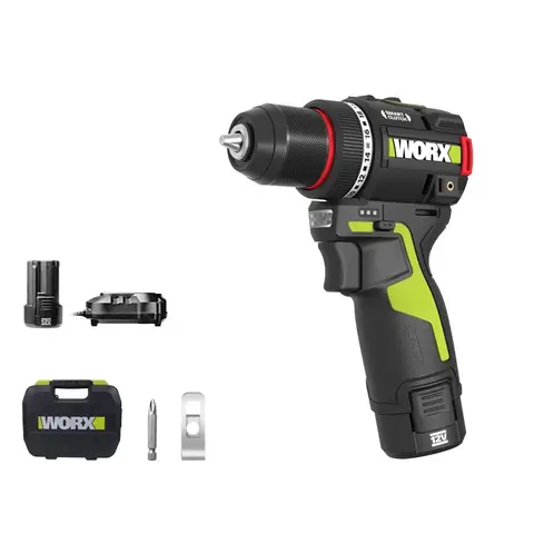 WORX WU135 무선 전기 드릴 12V 50Nm 1800rpm 스마트 Clucth 자동 정지 2 속도 조정 금속 가공 가정용 전동 공구