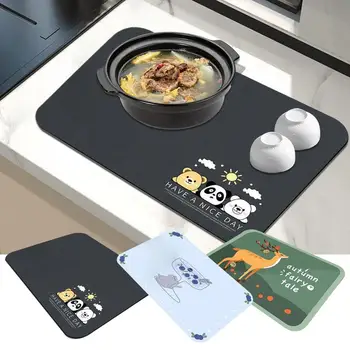 주방 카운터용 접시 건조 매트, 내열성 플레이스 매트, 미끄럼 방지 식기, 과일 접시, 빵 접시, 냄비 