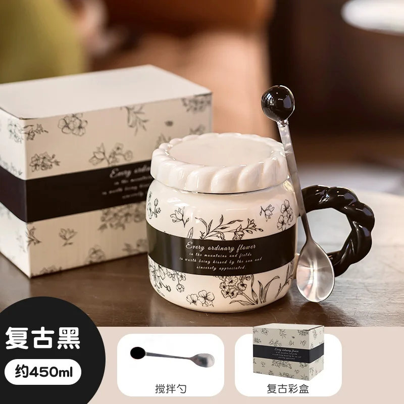 Vintage keramische mokken Niche Design koffiemokken Home Couples Cup voor vrouwen verjaardagscadeau