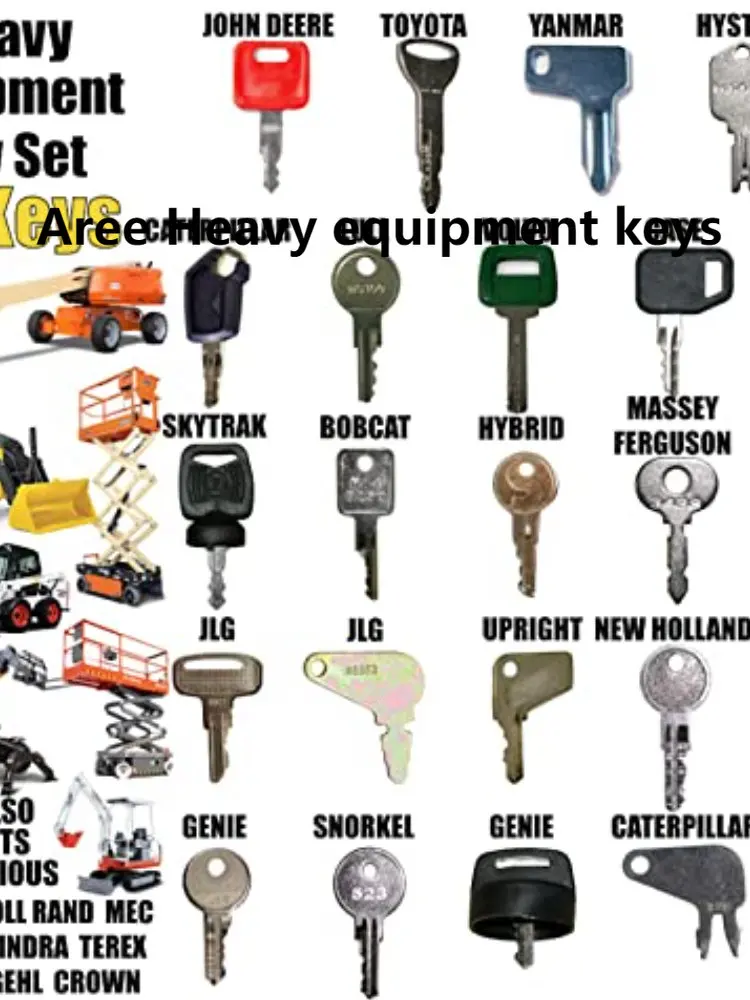 24 PCS Heavy Construction Equipment Key Set fits: Bobcat CASE Caterpillar Genie JLG GRADALL JCB SKYTRAK Toyota  and more