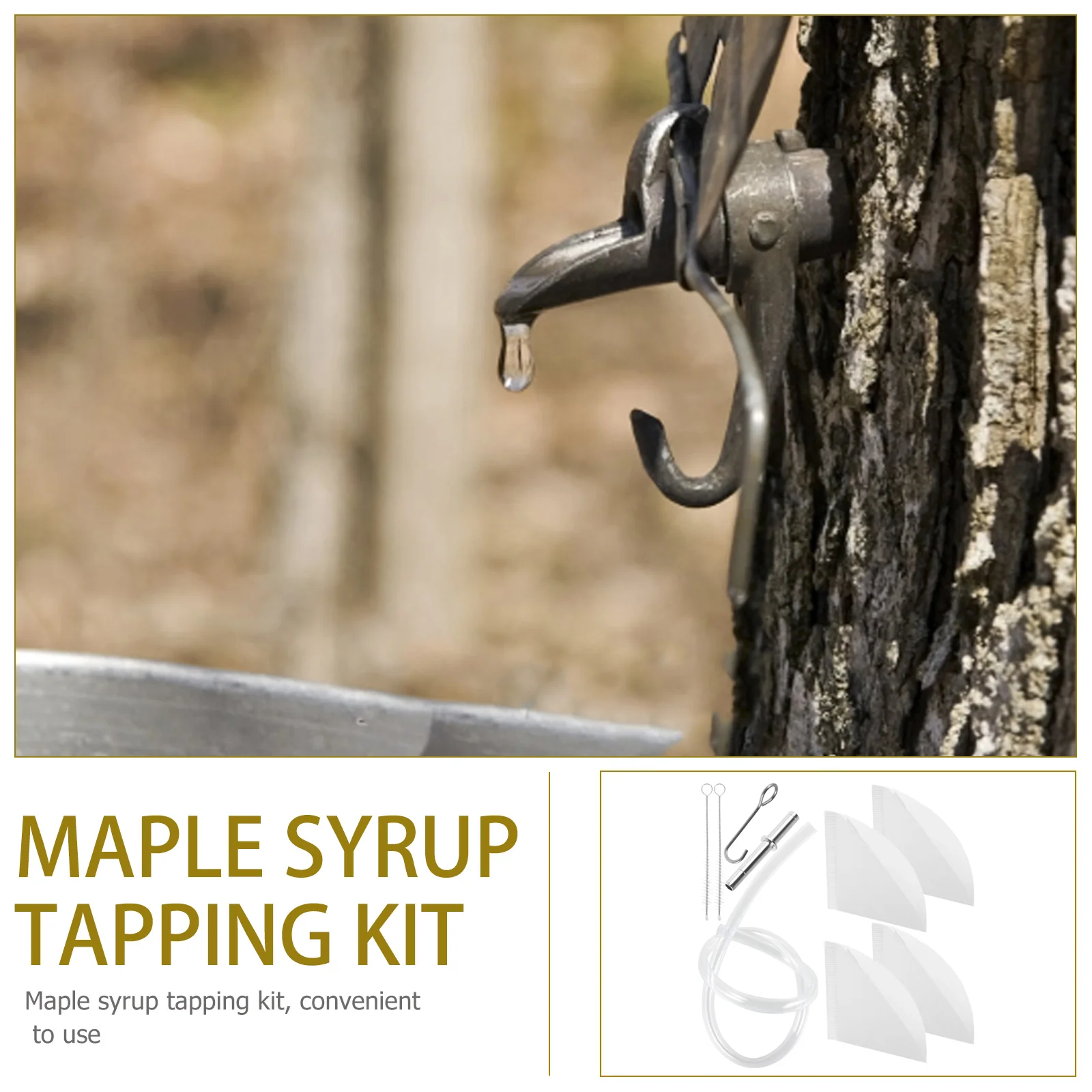 Maple Syrup Tap Outdoor Tree Tapping Kit Strainer Faucet Taps for Line Tools Stainless Steel Tubing