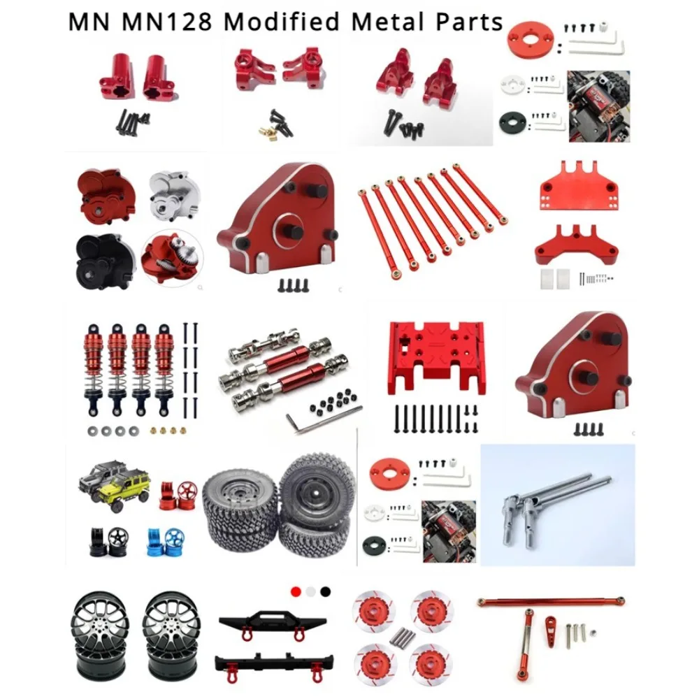 MN MN128 zdalnie sterowanym samochodowym ulepszony części metalowe przedniego i tylnego wału antykolizyjnego Anti-shock układ sterowania dużych opon