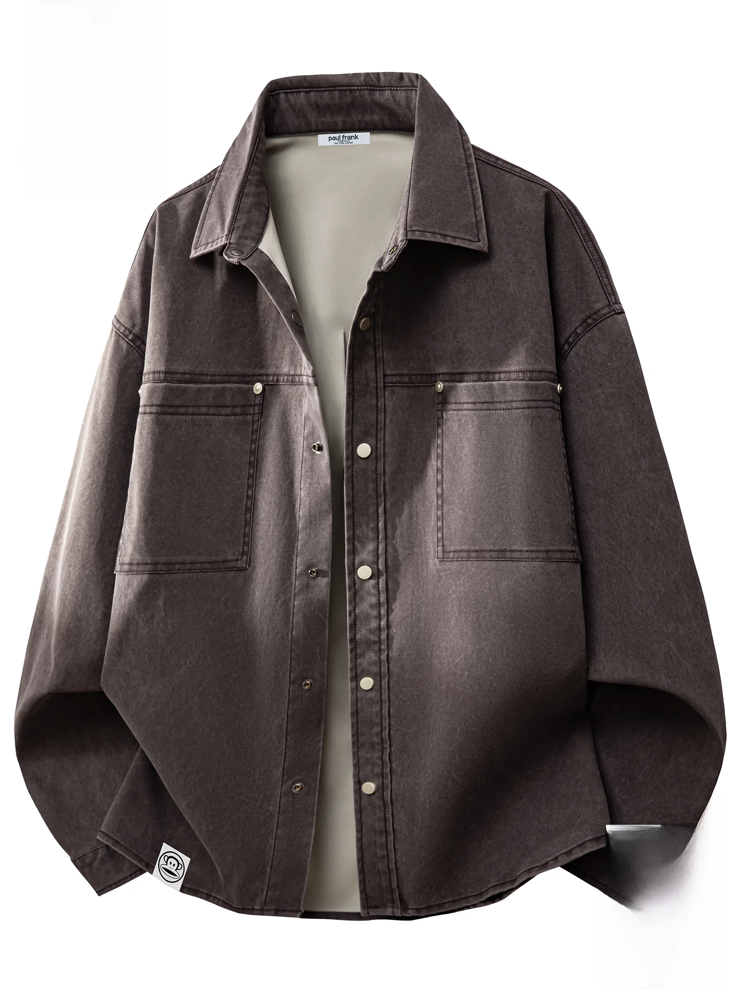 

Loose Fit Casual Collared Men's Jaet Monkey Spring 2026 Outerwear Youth Faion Polyester Fiber Long Sve