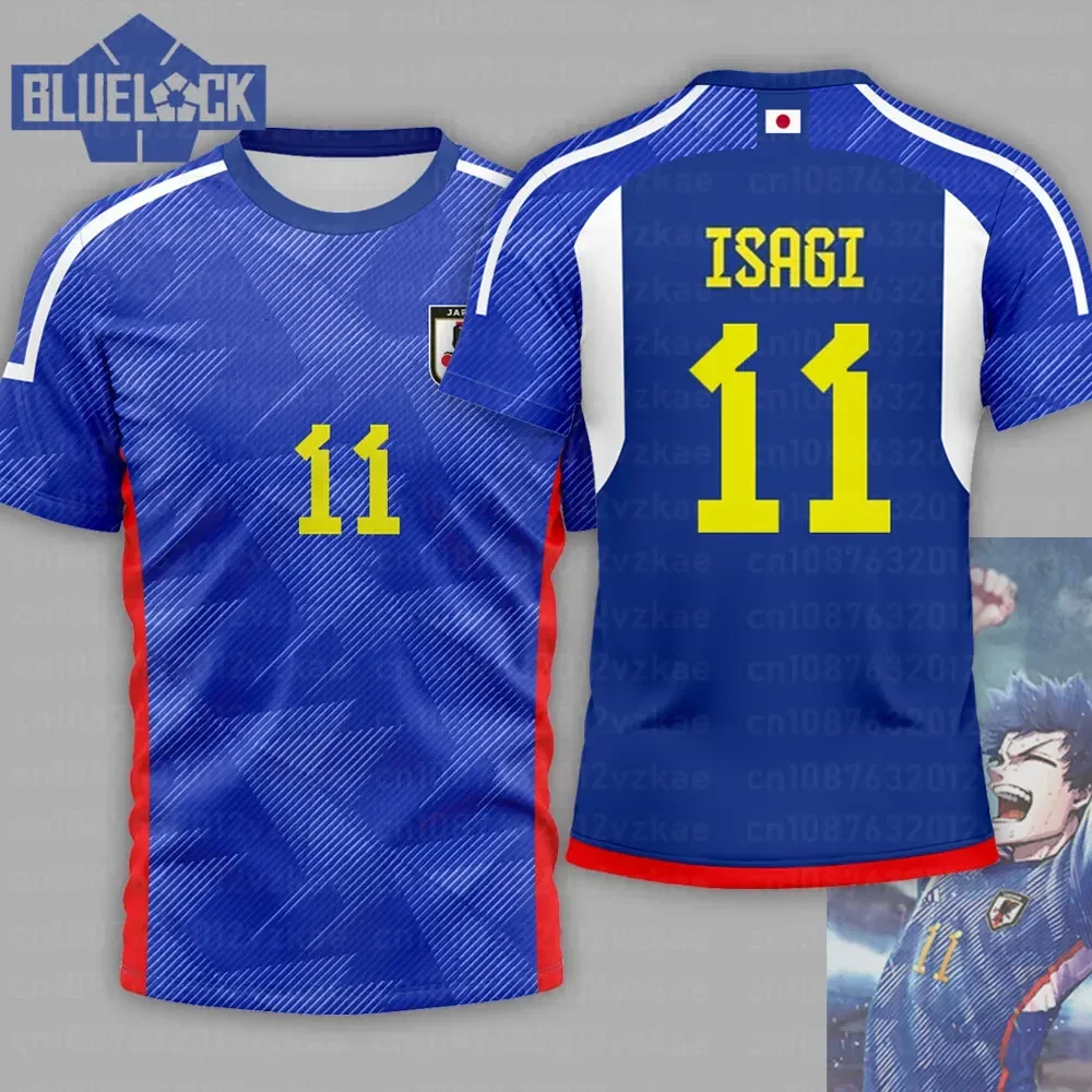 Japón Blue Lock ISAJI 11 Cosplay Jersey verano manga corta hombres mujeres camiseta nombre personalizado número niños ropa camisetas