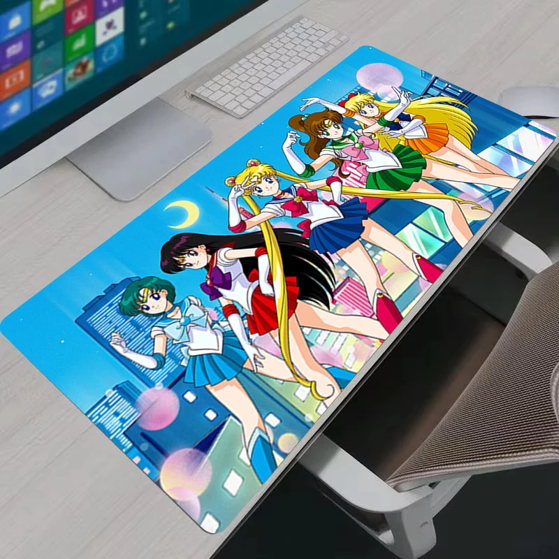 Mauspad Laptop Anime Girl Kawaii Mousepad Computer Gaming Zubehör S-Sailor Moon Gummi Schreibtischunterlage Gamer Tastaturmatten