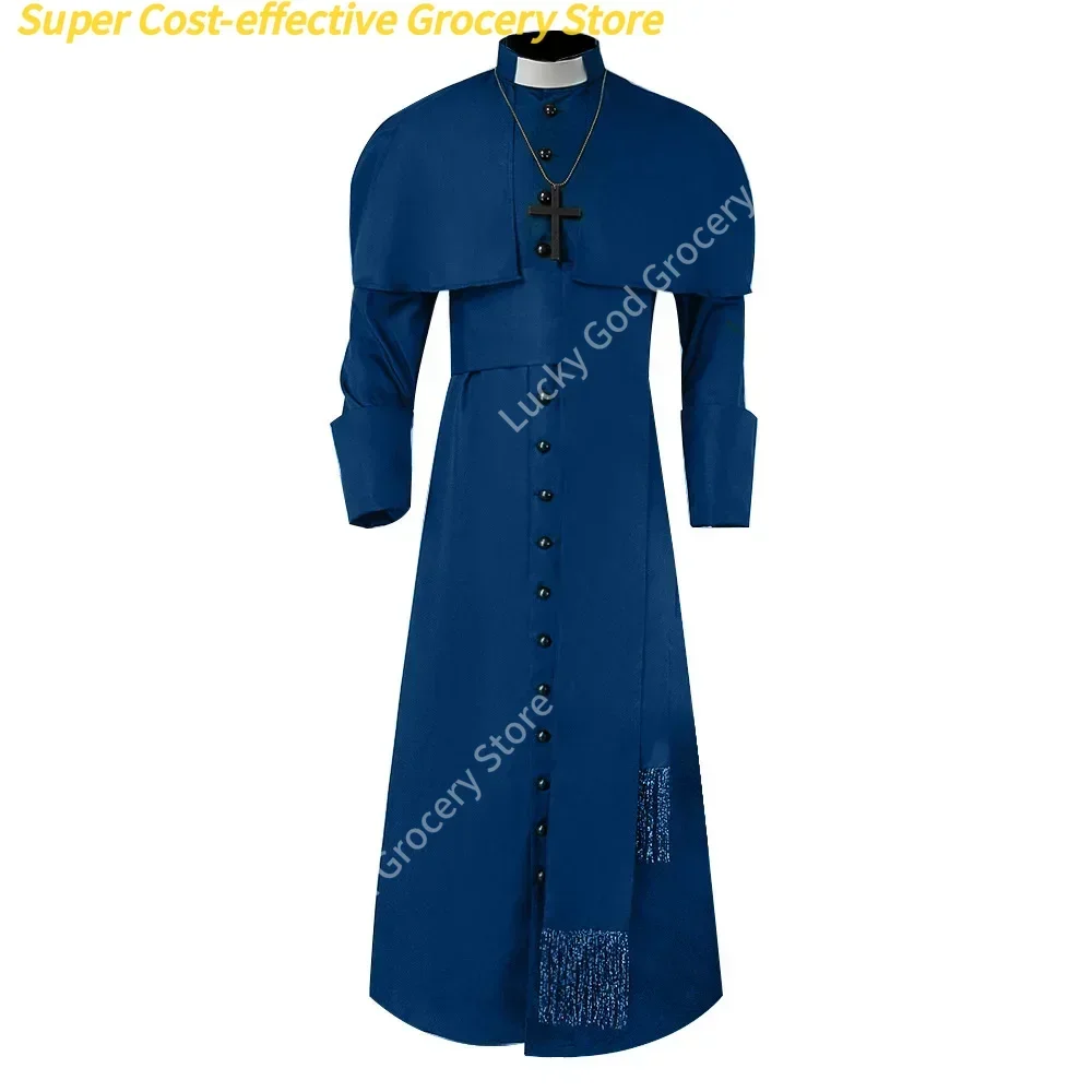 زي كاهن القرون الوسطى الكنيسة الكاثوليكية الدينية الرومانية ساوتان البابا القس الأب ازياء كتلة التبشير رداء رجال الدين كاسوك