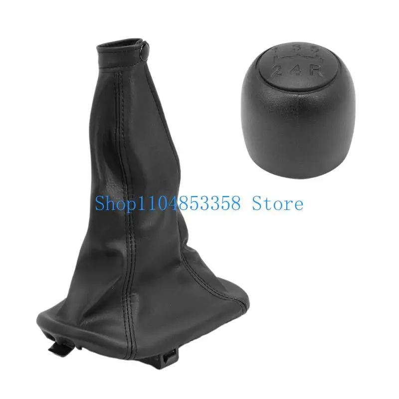 

652F Easy Installation Gear Shifter Knob And Leather Gaiter 735249804 for Seicento 1998-2010 Auto Part Car Shifter Knob Gaiter