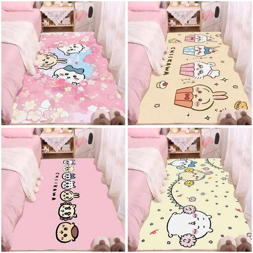 

MINISO Chiikawa Cute Cartoon Carpet Living Room Bedroom Kitchen Entrance Door Mat Non-slip Washable Home Decor Girl Child Rug
