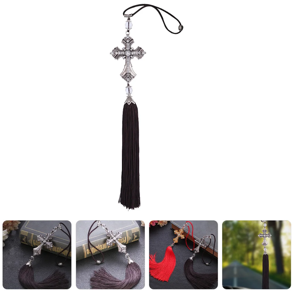 

Car Hanging Decoration Cross Design Rear View Mirror Ornament Sturdy Rustproof Pendant for All Vehicle Models Interior Styling