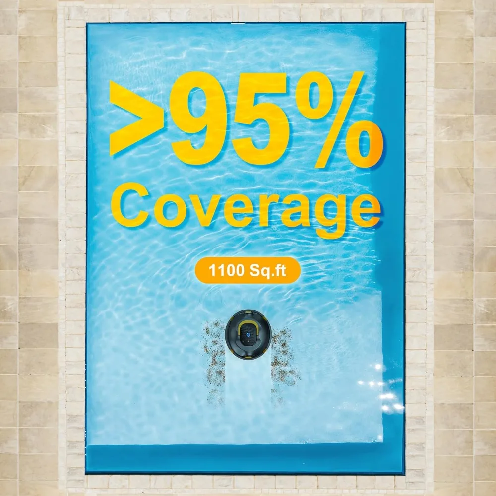 Y20 Cordless Robotic Pool Cleaner, Automatic Pool Vacuum for Above Ground & Inground Pool, 90 Min Runtime, Auto-Parking, Lightwe