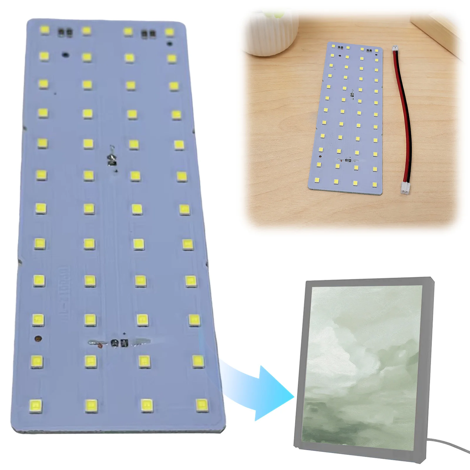 For Bambu Lab LED Light Board Backlights with Connecting Wire Color Note Lights Boards Replacement for 3D Printed Photo Model view 2