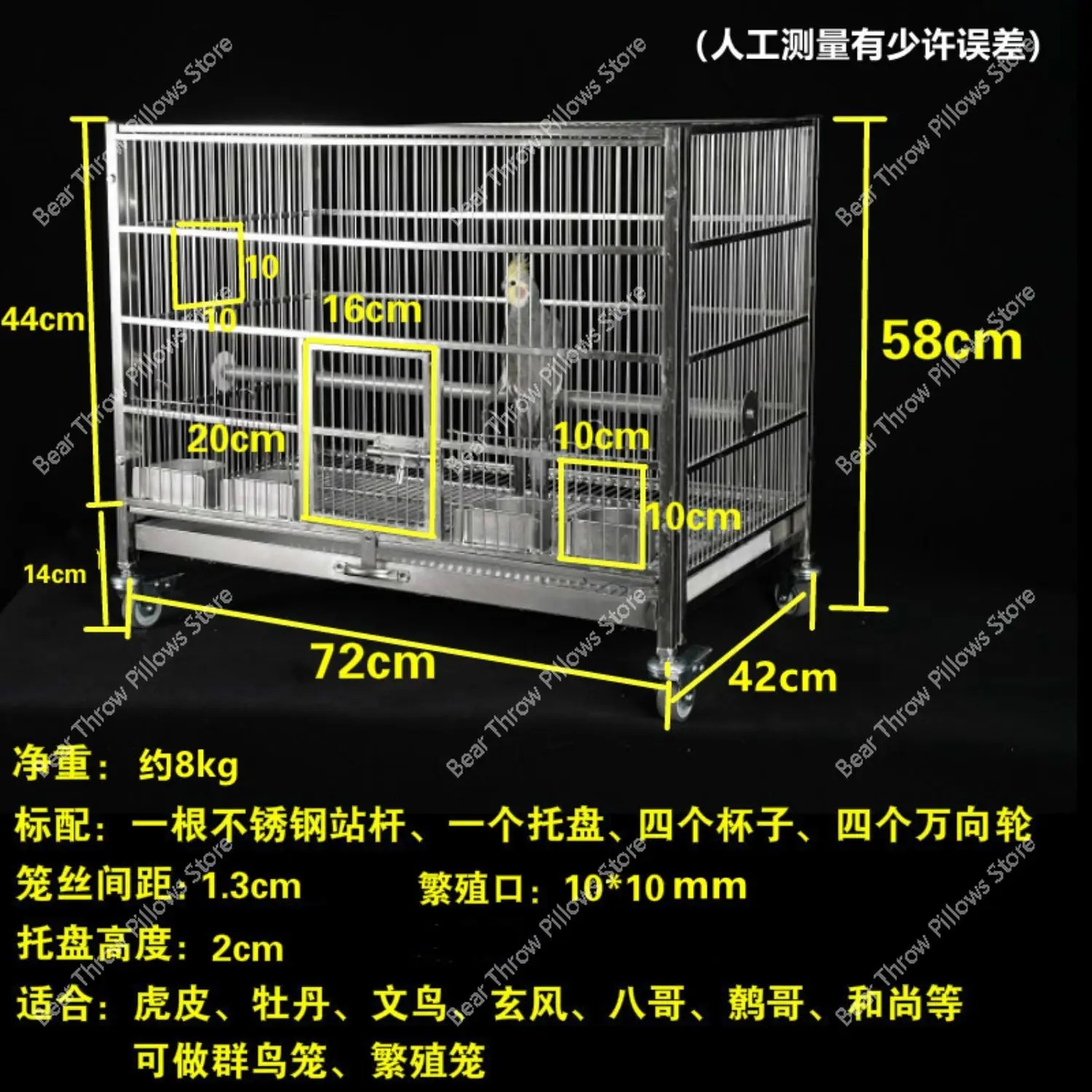 Stainless Steel Nest Bird Cage Large Balcony Floor Shelter Bird Cage Canary Feeder Pet Vogelkooi Spullen Habitat Accessories