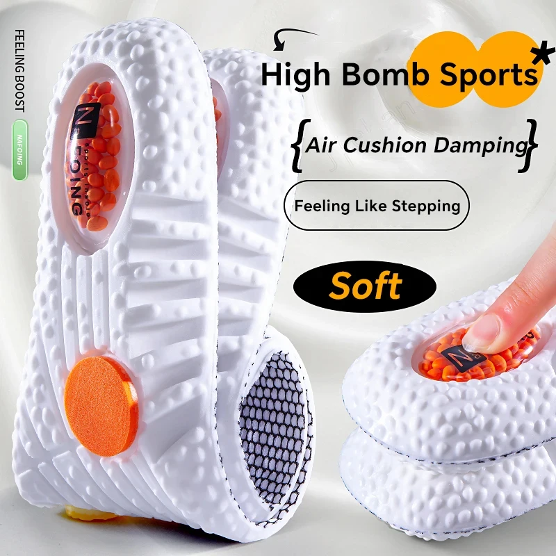 1Pair Air Cushion Sports Insoles EVA Arch Support Shoes Insoles Running Shock Absorption Shoe Sole Soft Comfort Shoes Pads 1Pair