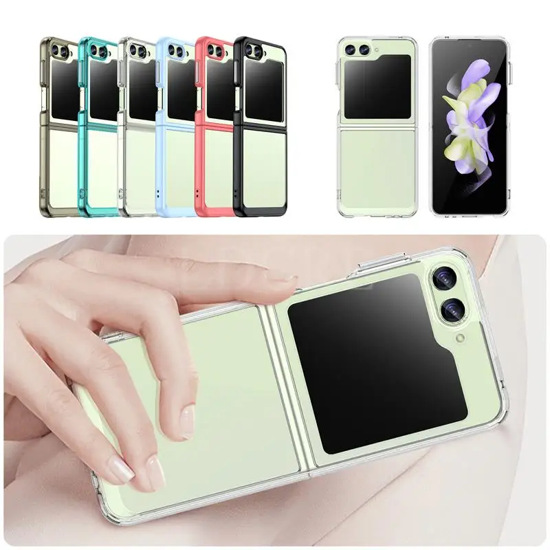 

For Samsung Galaxy Z Flip 5 Case Luxury Silicone Clear Bumper Samsung Z Flip 5 Capa TPU Shockproof Case Galaxy Z Flip 5 Cover