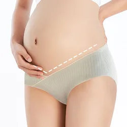 M-2XL jacquard cotton low waist V-shaped support belly maternity panties comfortable and breathable maternity women's panties