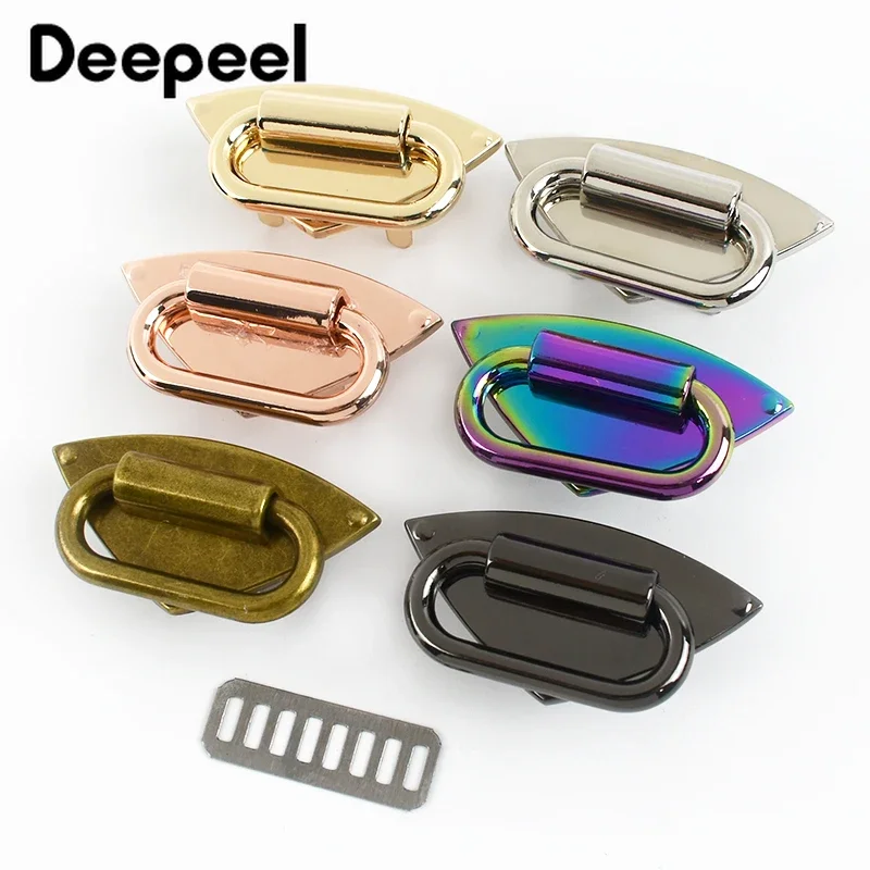 Deepeel 2-10Pcs 50*26mm Handbag Strap Metal Connect Buckles Side Decoration Ring Clasps Webbing Loop Hook Bag Parts Accessories