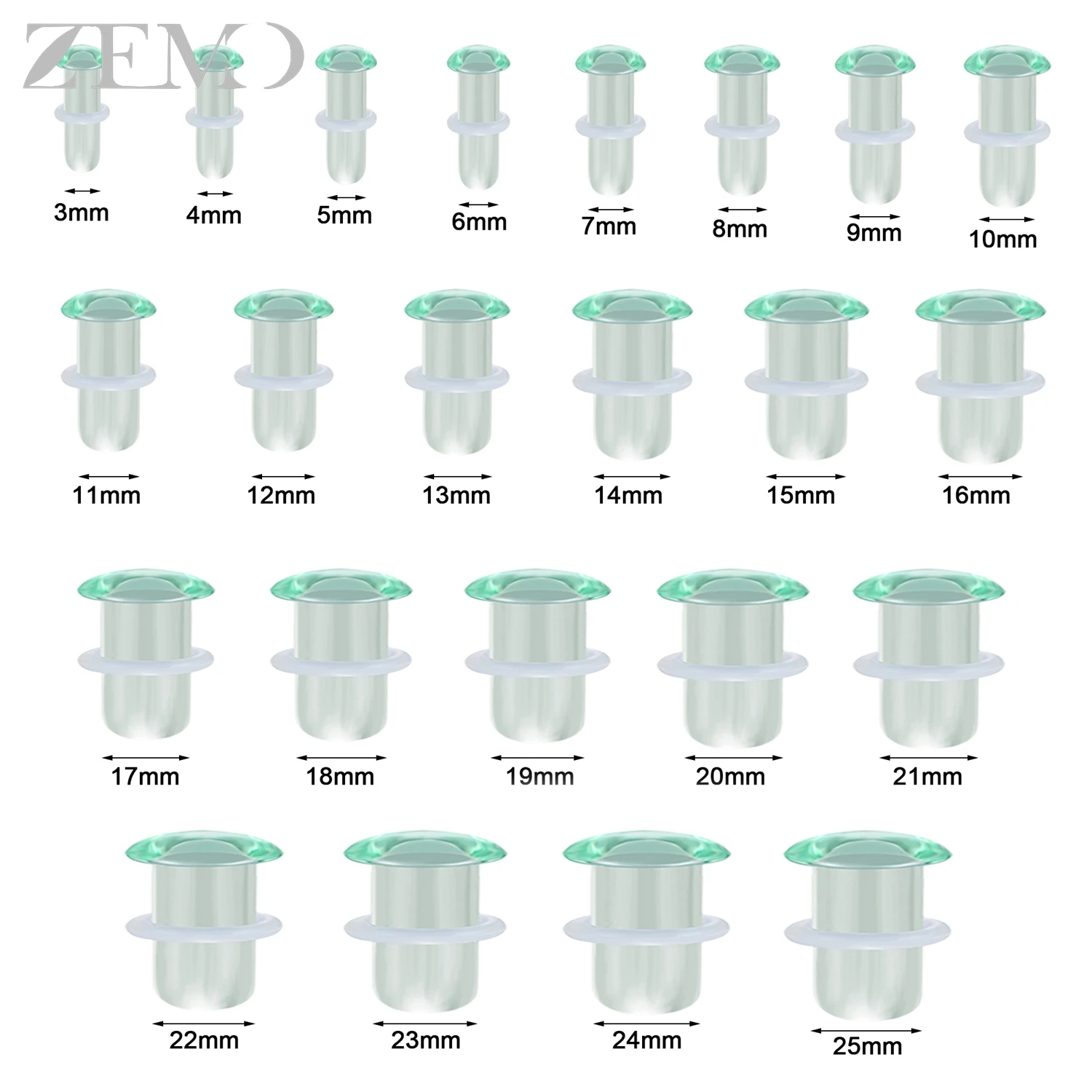 ZEMO 1 PC Punk 3-25 MM Glas Ohr Plug Und Tunnel Frauen Männer Anti Allergie Ohr Messgeräte 3 Farbe Flesh Strecher Expander Körper Piercings