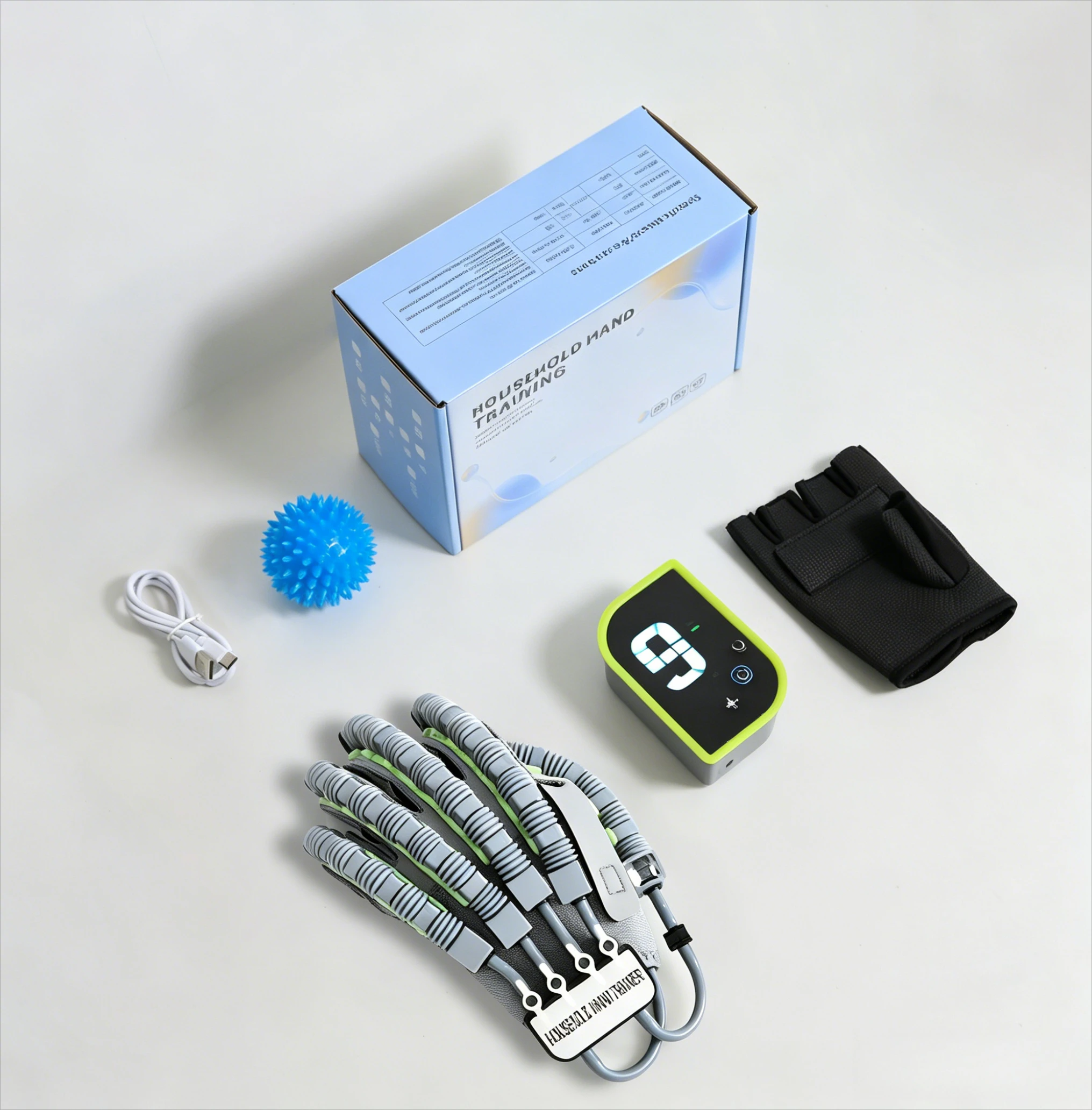 Rehabilitation Robot Gloves Stroke Hemiplegia Cerebral Hand Function Pneumatic Stimulation Recovery Finger Training Massage Tool