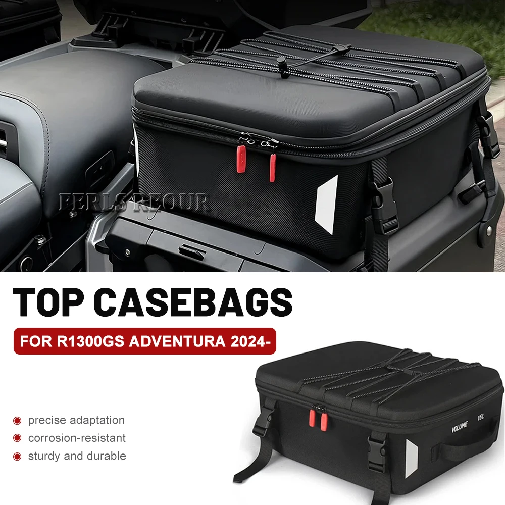 Suitable for 2024 BMW R1300GS Adventure Motorcycle Luggage: Waterproof Side Cases and Hard-Shell Top Case (Black)