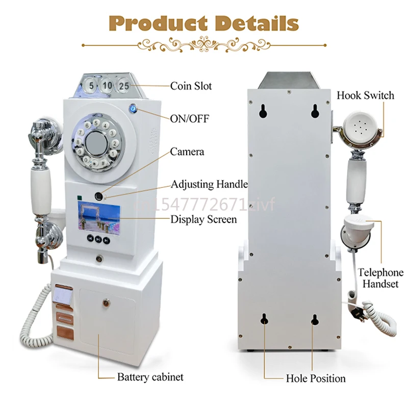 White Audio Guestbook Portable Design Video Audio Guestbook Phone