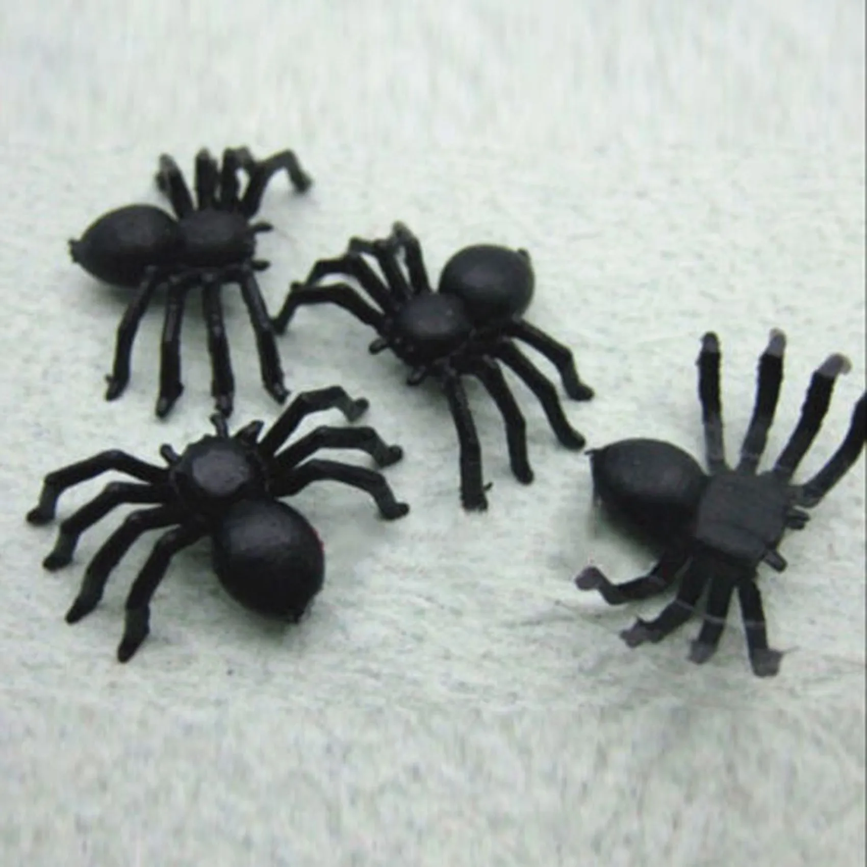 B49B-100X plástico preto aranha truque halloween casa assombrada prop decoração