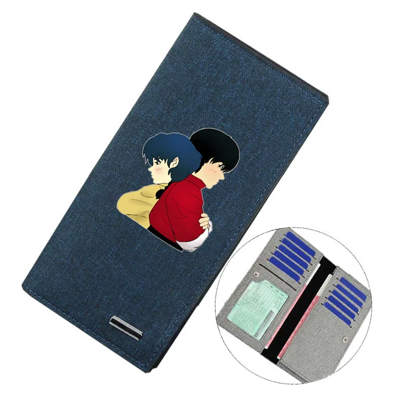 Teenagers Canvas Cartoon Long wallet Money Cards Bags Kids Coin Bag Short Purse for anime   Ranma ½  Long  Canvas wallet