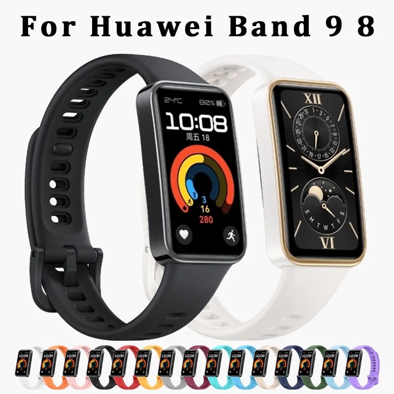 Correa de silicona suave para reloj inteligente, correa de repuesto para Huawei Band 8 y 9